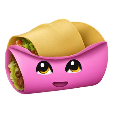 A taco wrapped in pink paper  sticker