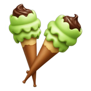 Un cornet de glace pistache et chocolat sticker