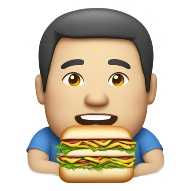 Fat man eating subway sticker