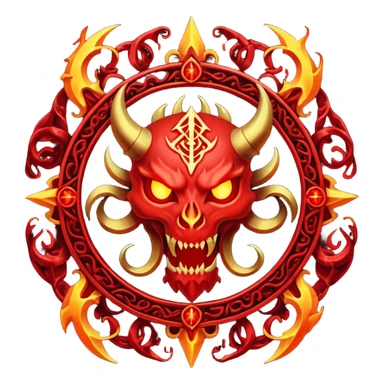 Chaotic infernal sigil pulsating with red energy, ritual magic aesthetic sticker