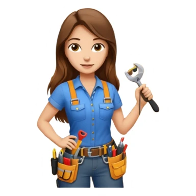 beautiful girl with long brown hair constructing new lounge room sticker