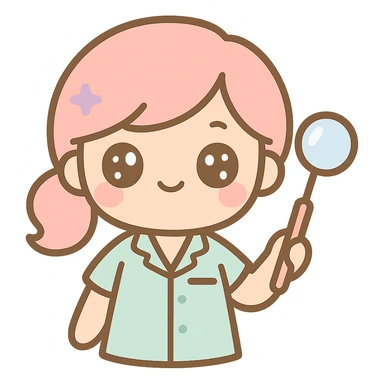 cute dentist, kawaii style, pastel colors, big eyes sticker