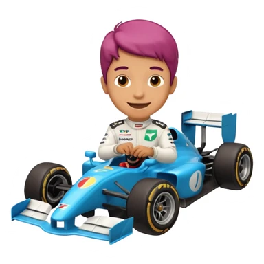 boy playing with formula 1 car sticker