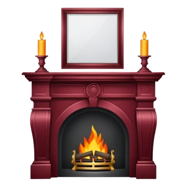 fireplace mantle burgundy sticker