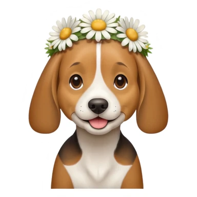 Beagle wearing a daisy flower on its head  sticker