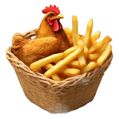 Chicken tenders and fries in a basket sticker