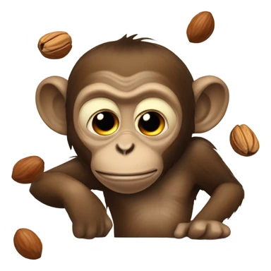 A monkey who has a mouthful of nuts and they fall out sticker