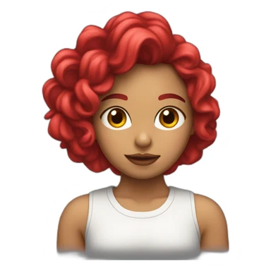 Chica pelo rizado con una rosa roja sticker