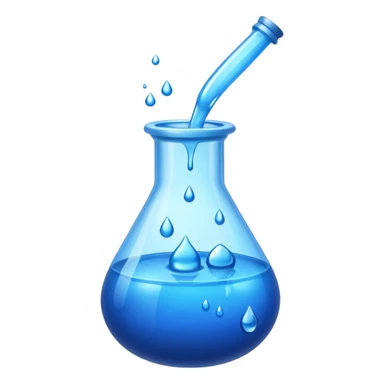 Blue potion bottle open with the liquid falling out sticker