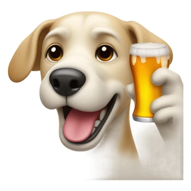 Dog drinking beer sticker