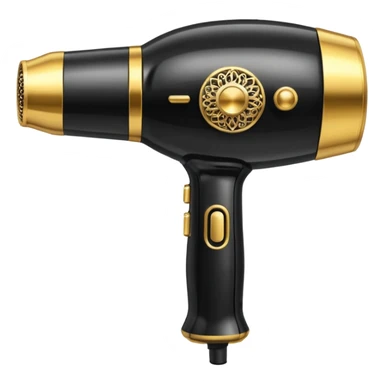 black blow dryer covered in jewelry sticker