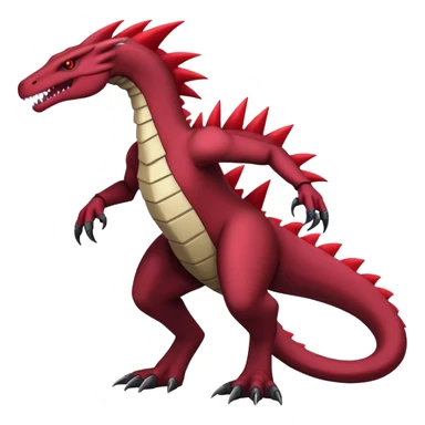 Badass cool black and red salazzle-tyranitar-hybrid, full body sticker