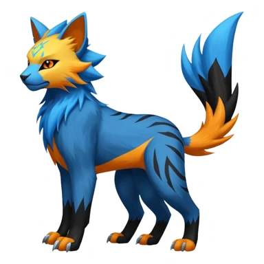 Manectric-Luxray-Bobcat-Fakémon-fusion-animal-creature, full body  sticker