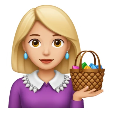 Mujer con collar de conchas de compras  sticker