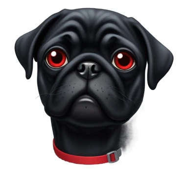 Black pug with red lips sticker
