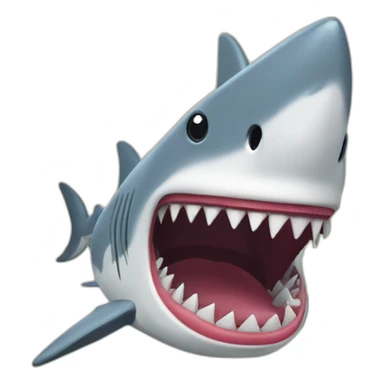 emoji of a shark eating a canvas  sticker