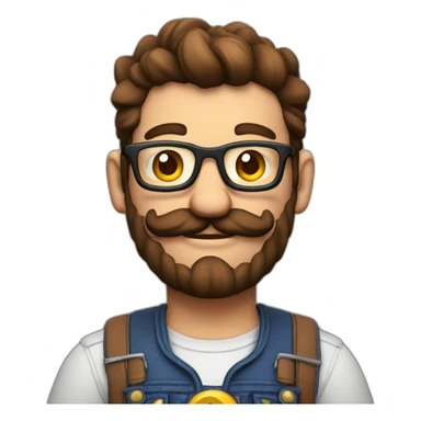 Mario as a hipster developer sticker