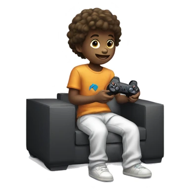 Kid playing PlayStation sticker