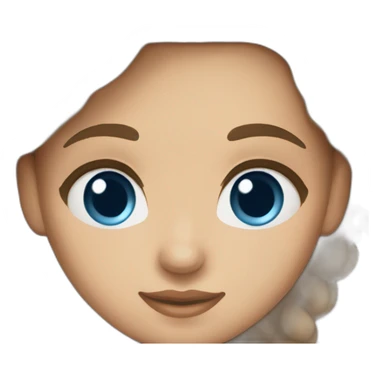 light skin woman long brown hair and blue eyes, middle eastern descent sticker