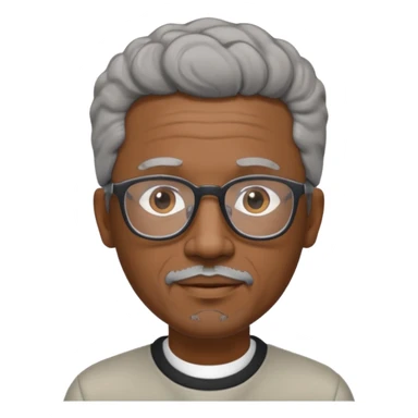 An avatar of a cool debinaire black man in his early sixties with short wavy gray hair, short sideburns and a short trimmed goatee. sticker