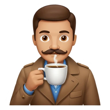 hombre con bigote tomando un cafe  sticker