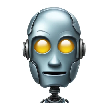 a robot sweating and smiling nervously sticker
