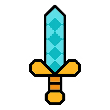 colored diamond sword icon inspired by video games sticker