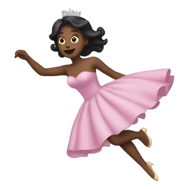 Princess falling over black dress sticker