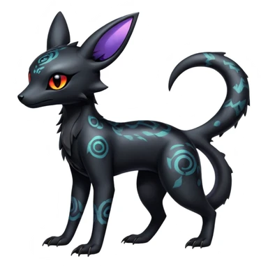 Shiny Dark Edgy Majestic Sophisticated Modern Gothic Gloomy Futuristic Salandit-Umbreon-Delcatty-Hybrid (Full body) with pattern-markings sticker