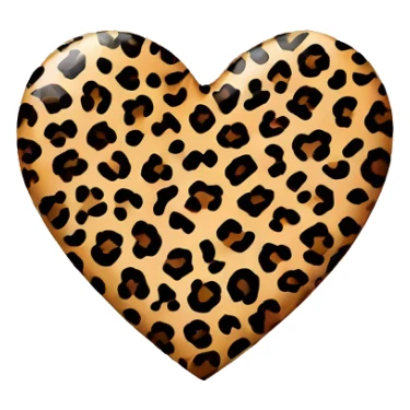 heart with leopard print on it ￼ sticker