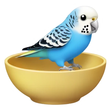 Budgie eating out of a bowl sticker