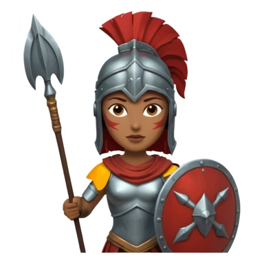 woman spartan warrior holding spear and shield sticker
