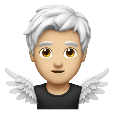 falling dark angel male white sticker