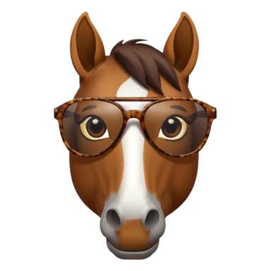 Horse face with sunglasses half rotate sticker
