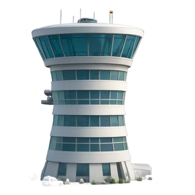 air traffic control tower, full size, modern, realistic sticker