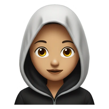girl in black hooded portrait sticker