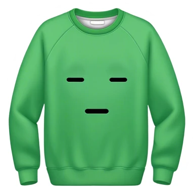 Sweat shirt green, remove its face, eyes, mouth sticker