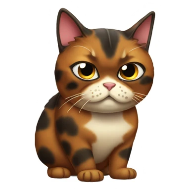 Fat angry tortoiseshell cat sticker