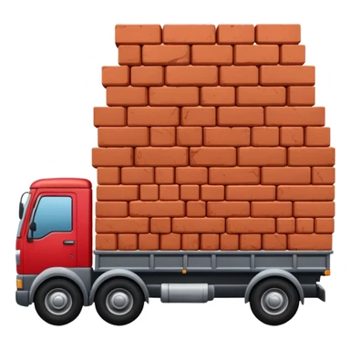 A truck with a huge amount of bricks sticker