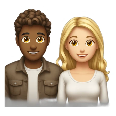 2 amoureux adolescents de la même couleur sticker