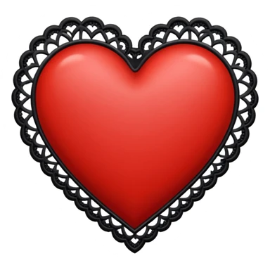 heart with black lace border sticker
