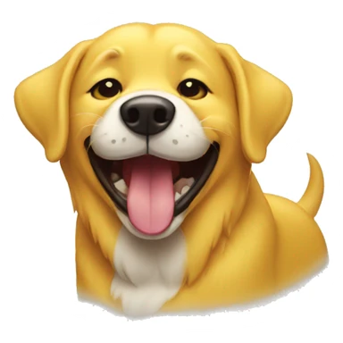 yellow laughing dog sticker