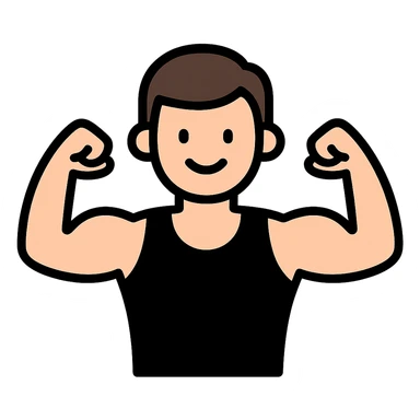 Remove all yellow color from the icon, keep the gym lover theme, maintain icon style, keep the rest of the colors vibrant and clear. sticker