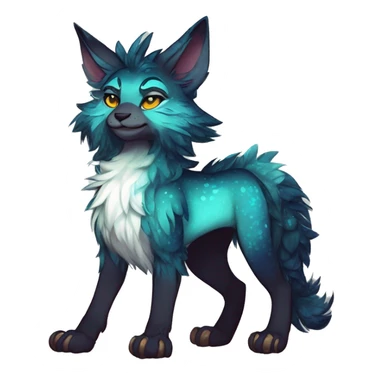 Cool cute Kawaii edgy fantasy shiny animal  fursona Fionbri vernid by griffsnuff & LiLaiRa & Falvie full body sticker