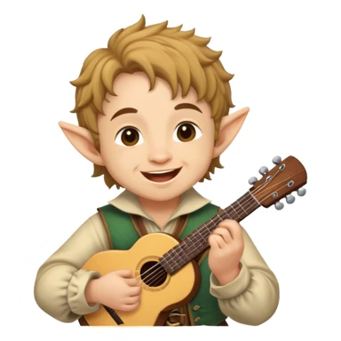 A halfling bard singing a song sticker