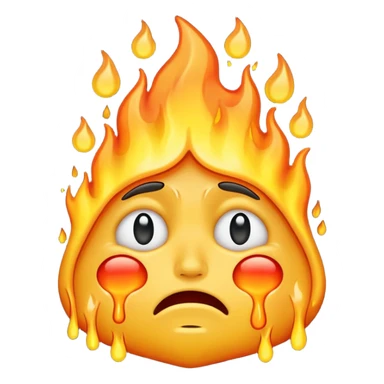 I want an emoji that is crying, melting, on fire. sticker