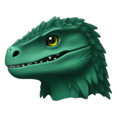 dark green raptor head sleep sticker
