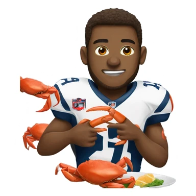 Football player eating crab legs sticker