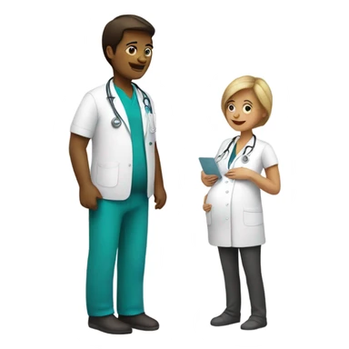 pregnant women and doctor  sticker