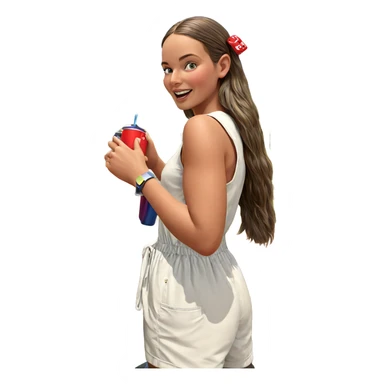 girl enjoying drink in nature sticker